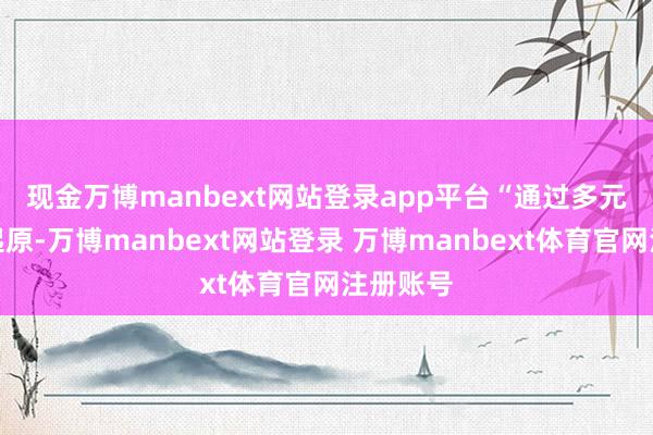 现金万博manbext网站登录app平台 “通过多元化收入起原-万博manbext网站登录 万博manbext体育官网注册账号
